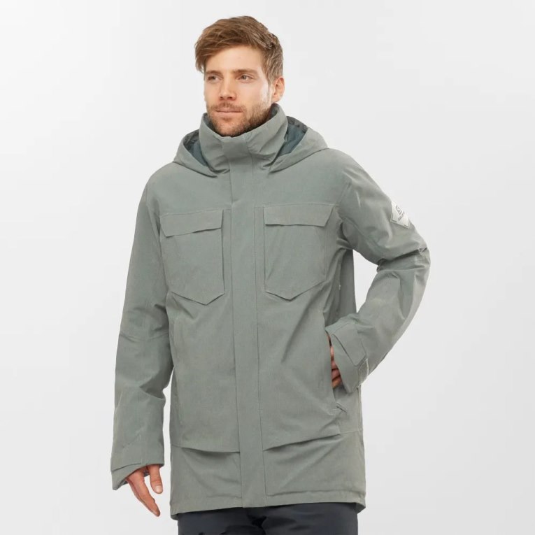 Chaquetas De Esquí Salomon Stance Cargo Insulated Encapuchado Hombre Verde Oliva | MX GRSU930